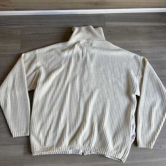 Vintage 90s Sweater House Cardigan Sweater White Cream Men's Size XL Made In USA - Picture 7 of 9